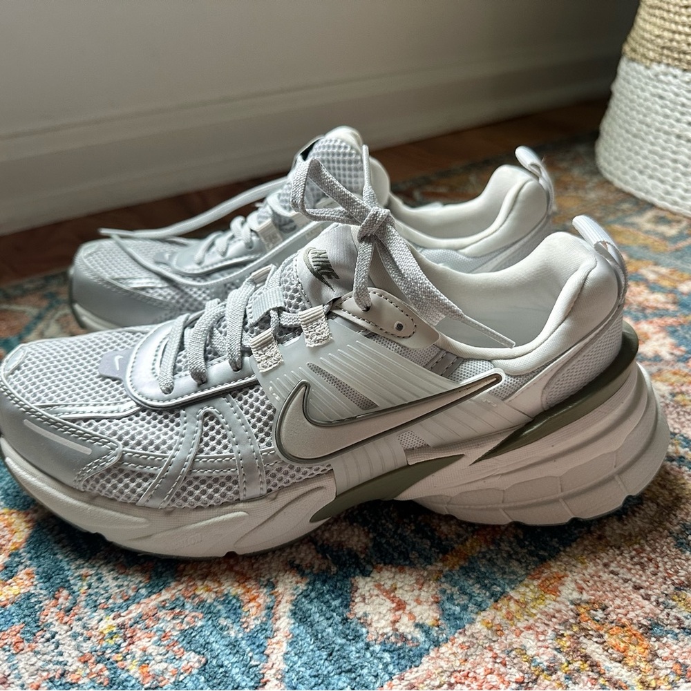 NEW! Nike V2K Run Sneakers, Dusty Olive/Silver